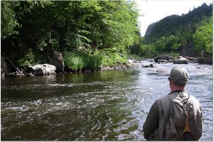 On the West Branch of the Ausable in the Adirondacks. There's a saying that "trout don't live  in ugly places."  Trout live here.